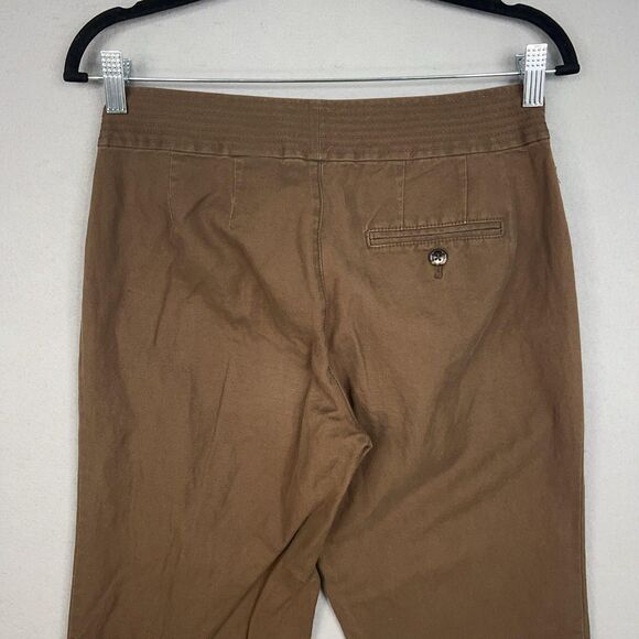 Eddie Bauer Pants Womens 2 Brown Khaki Linen Blend Wide Leg Chino Outdoors - Picture 7 of 15